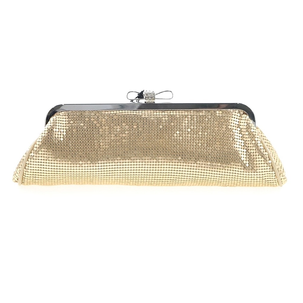 Kate Landry Gold Tone Mesh Evening Clutch Purse NWT